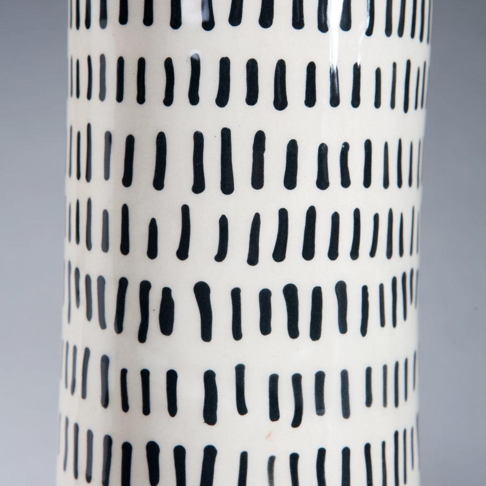 A Pair of Black and White Studio Pottery Vases