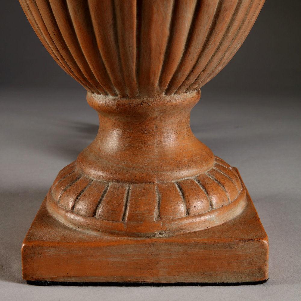 A Pair of Terracotta Urn Lamps