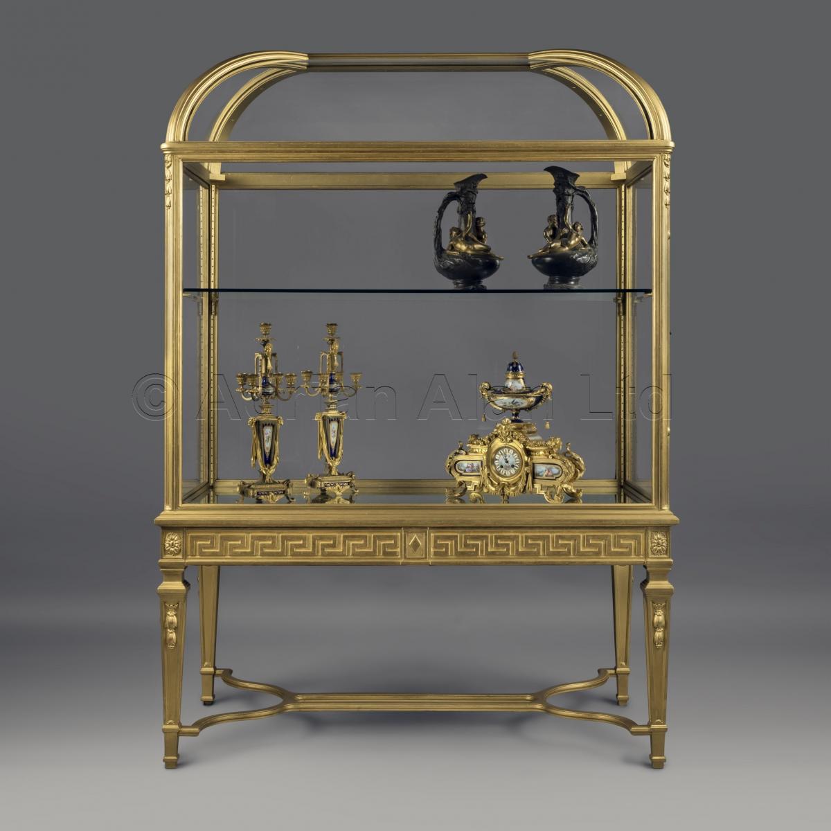 Giltwood Domed Top Display Cabinets