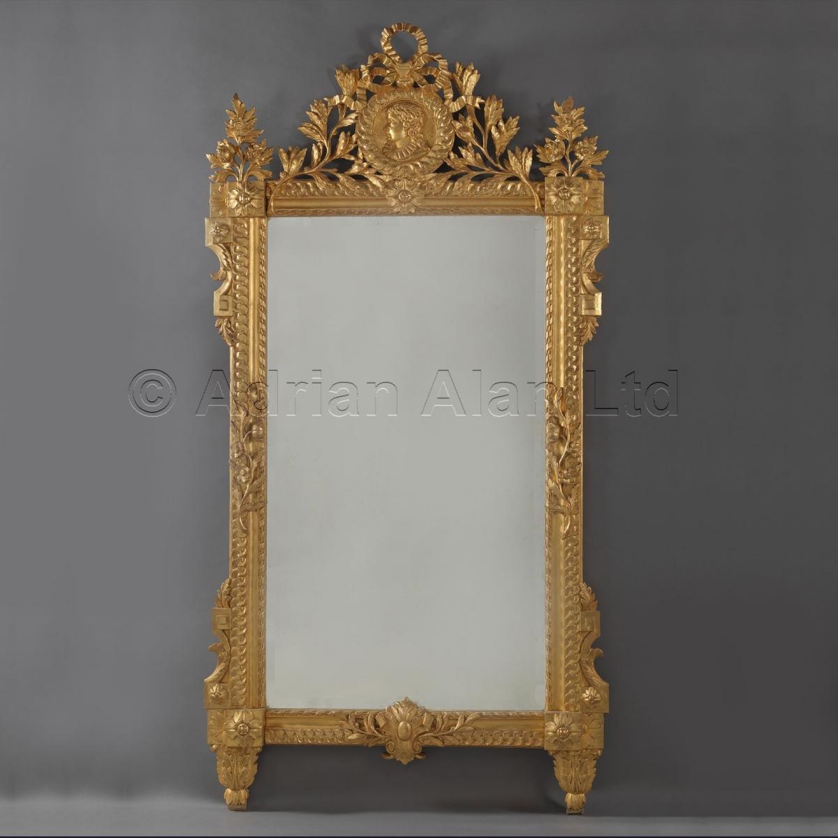 Louis XVI Style Carved Giltwood Mirror ©AdrianAlanLtd