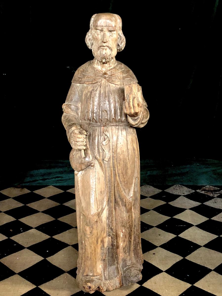 Large Wood Carving Of A Saint England, C.1500