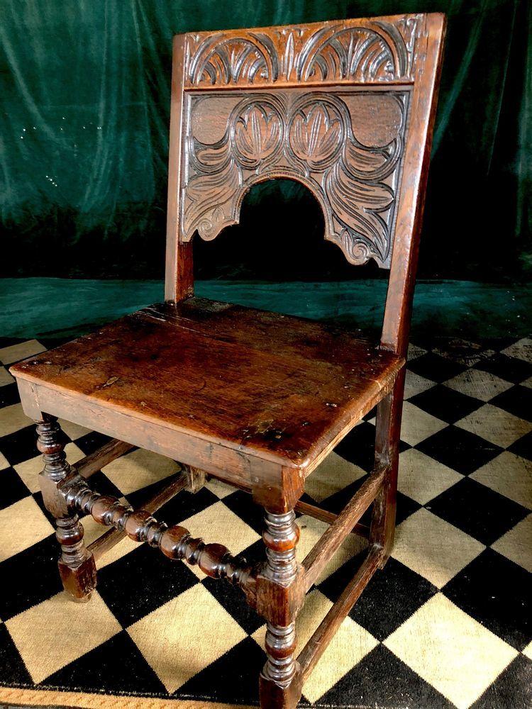 17th Century Carved Oak Chair