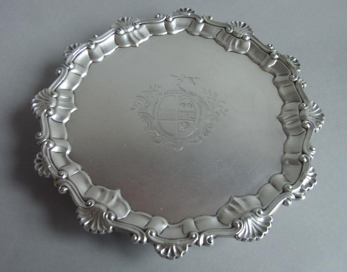 An early George III Salver made in London in 1761 by Ebenezer Coker