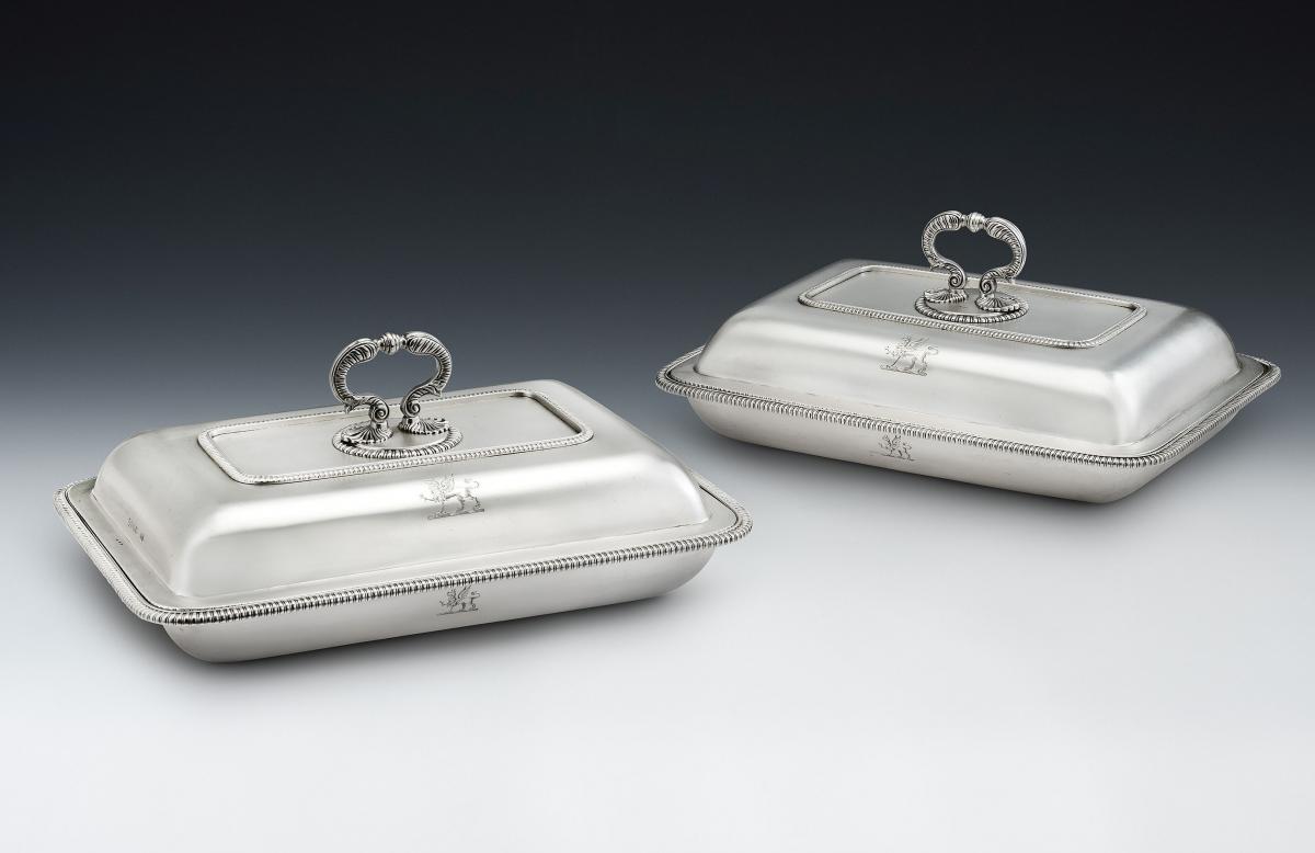 An extremely fine pair of George III Entree Dishes made in London in 1800 by Richard Cooke