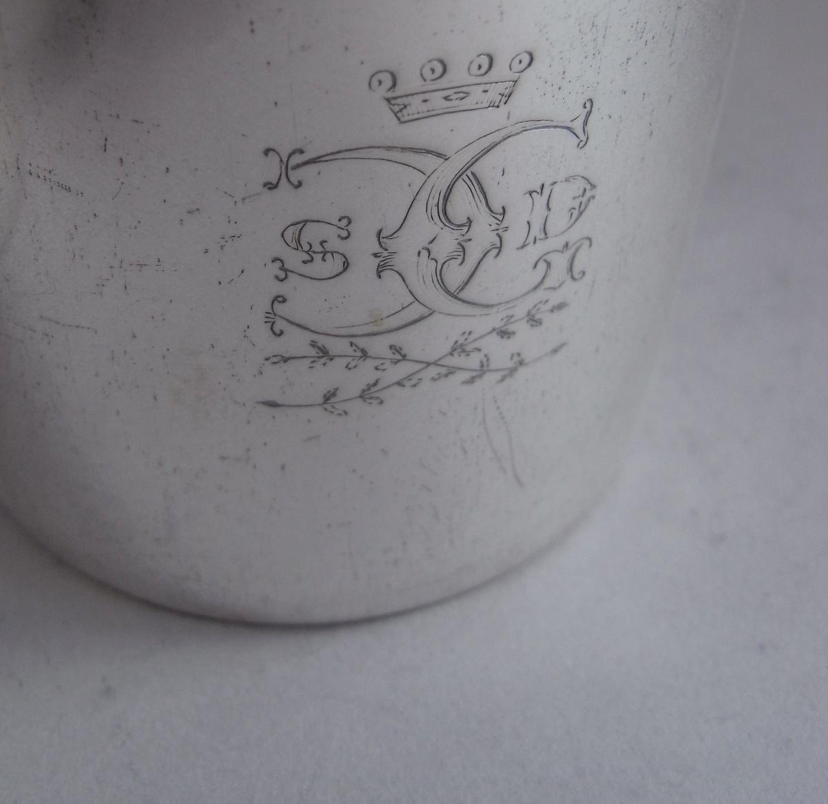 An extremely rare nest of George III Military Campaign Beakers made in London in 1814 by Robert Garrard