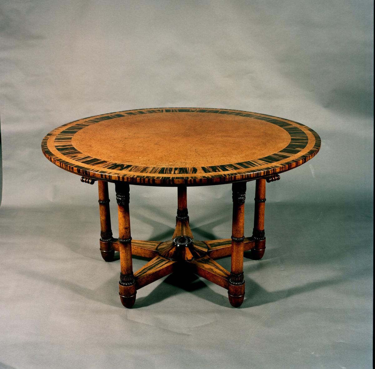 Rare and Important Pure Regency Period Amboyna , Library Centre Table