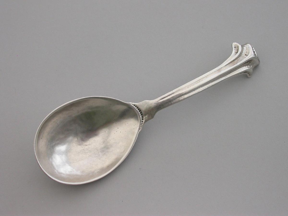 Arts and Crafts Hammered Silver Caddy Spoon