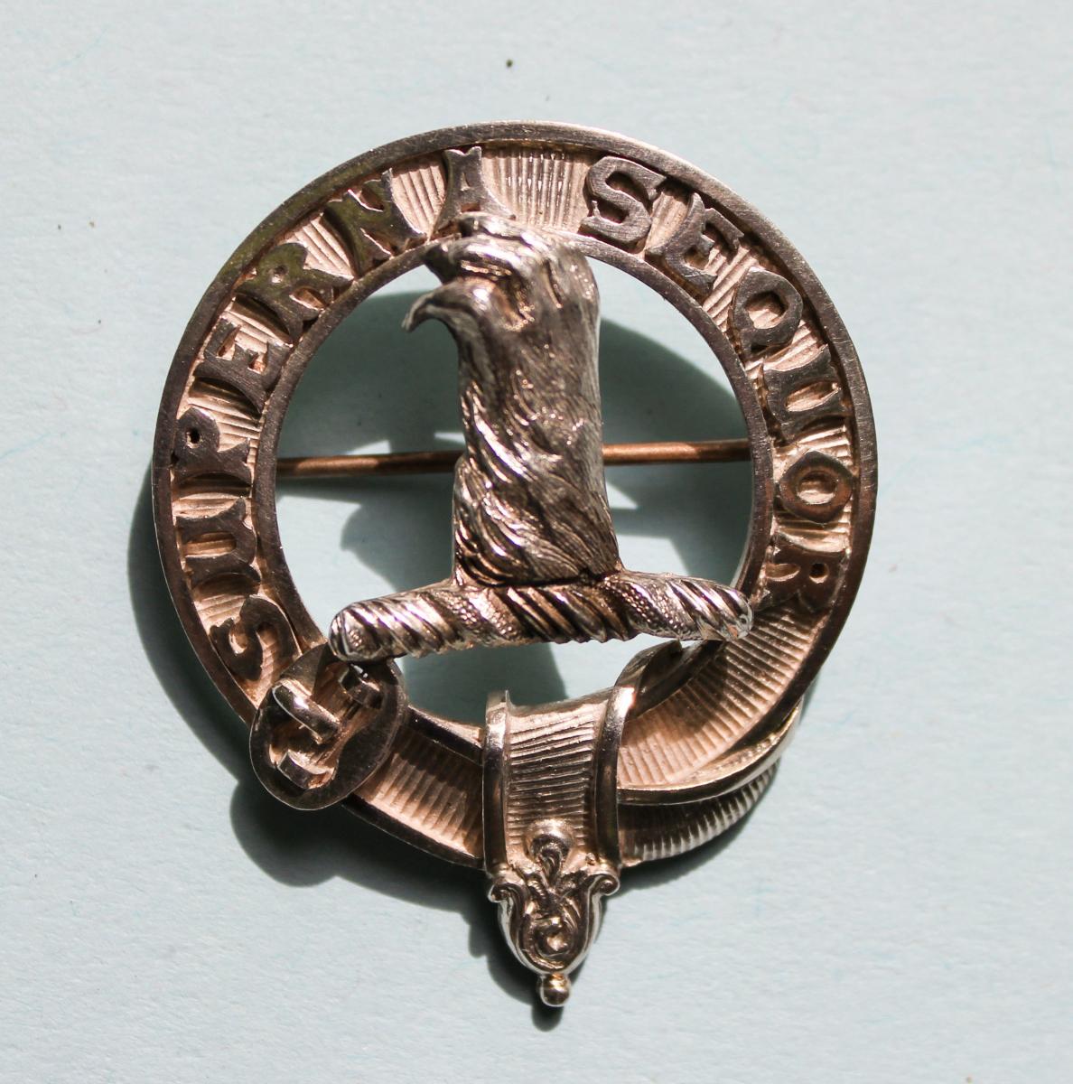 ALLAND Antique Silver Scottish Clan Badge