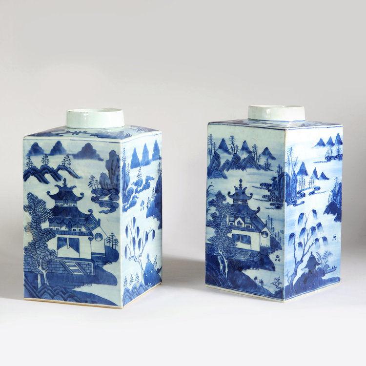 A Pair of 19th Century Chinese Tea Jars