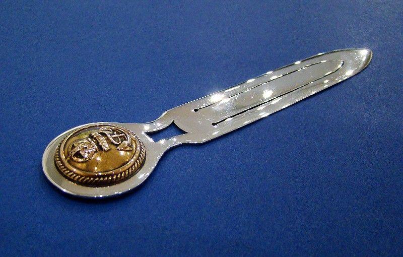 Scottish Silver & Brass 'Royal Navy Dress Button' Bookmark