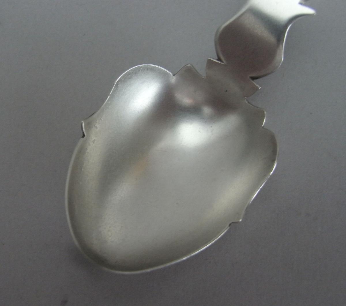 A rare George III "Thomas James" Acorn Caddy Spoon made in London in 1810 by Thomas James