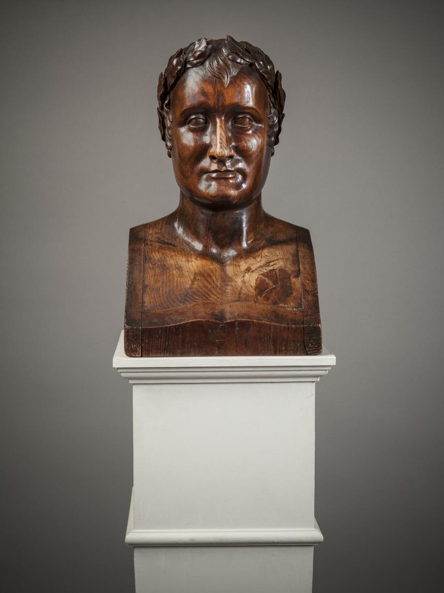 Sculptured Wood Bust of Emperor Napoleon I