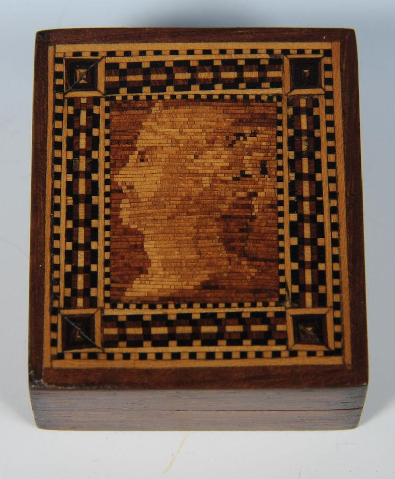 Tunbridge Ware Stamp Box mosaic head