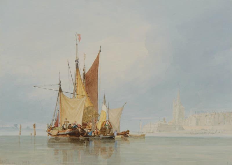 Boats off Cologne, John Sell Cotman (British, 1782-1842)