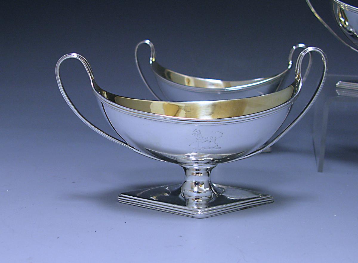 A Set of Four George III Antique Silver Salts