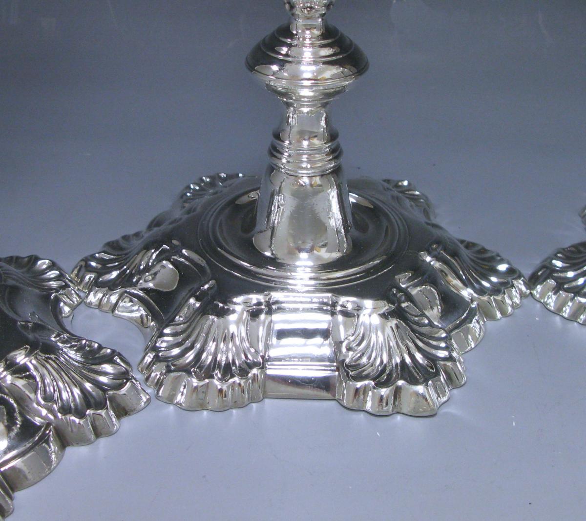 William Gould Georgian silver candlesticks 1749