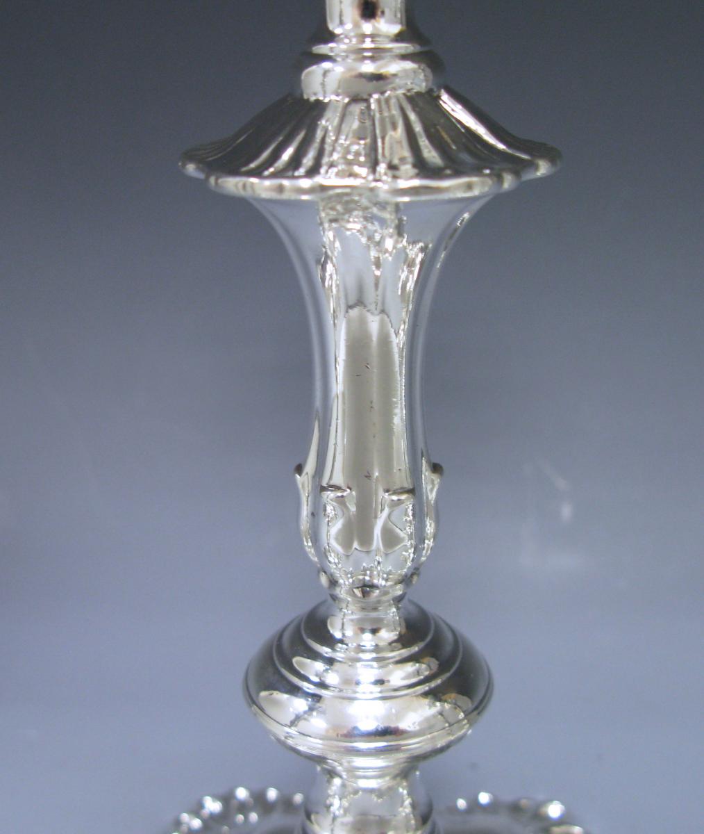 William Gould Georgian silver candlesticks 1749