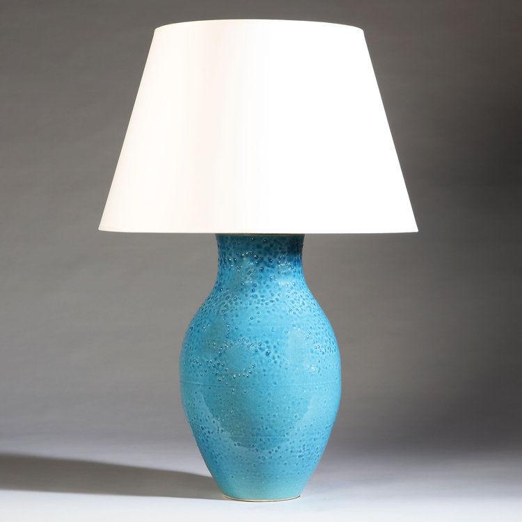 A Pair of Blue Glaze Studio Pottery Vases
