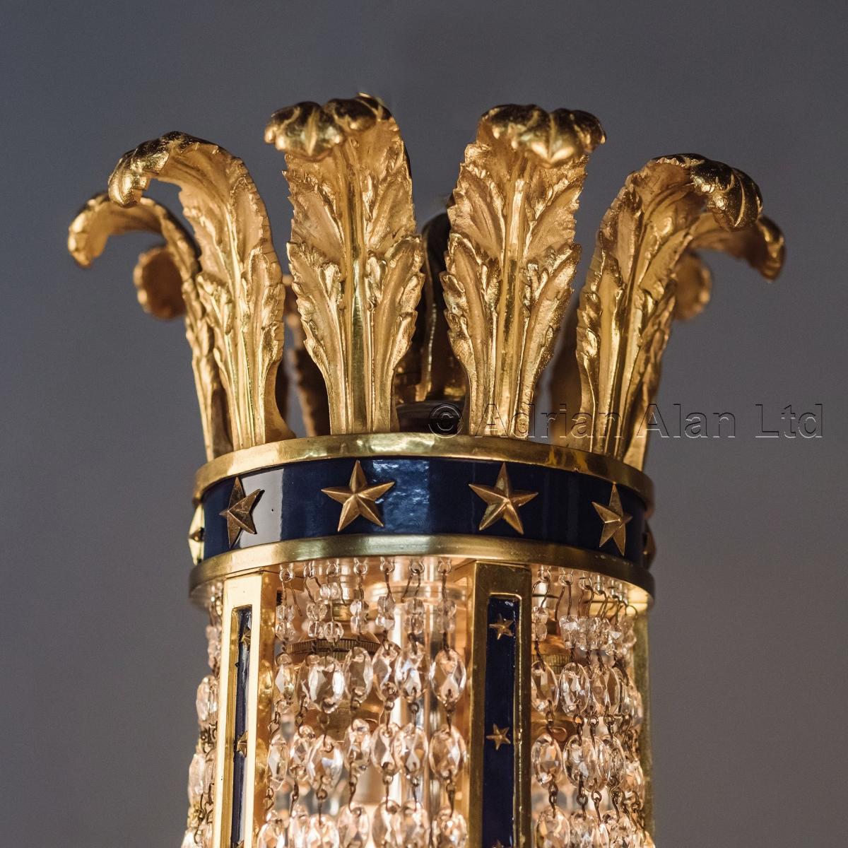 A Louis XVI Style Basket Chandelier In the Manner of Pierre Gouthière