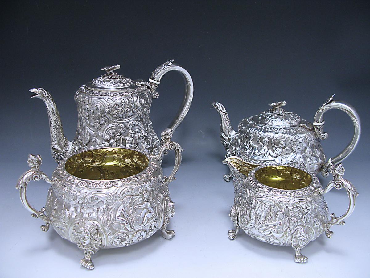 Craddock and Reid Georgian silver tea and coffee service set 1820