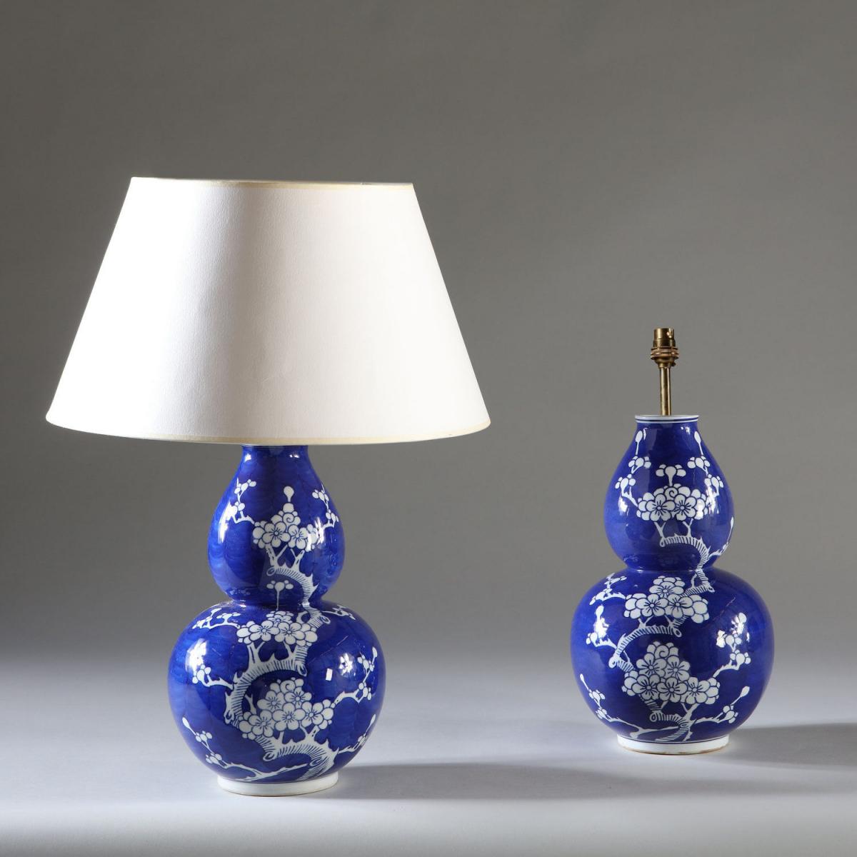 A Pair of Double Gourd Chinese Lamps