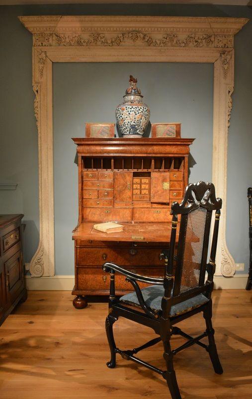 An early 18th Century walnut fall front writing cabinet ​Circa 1710