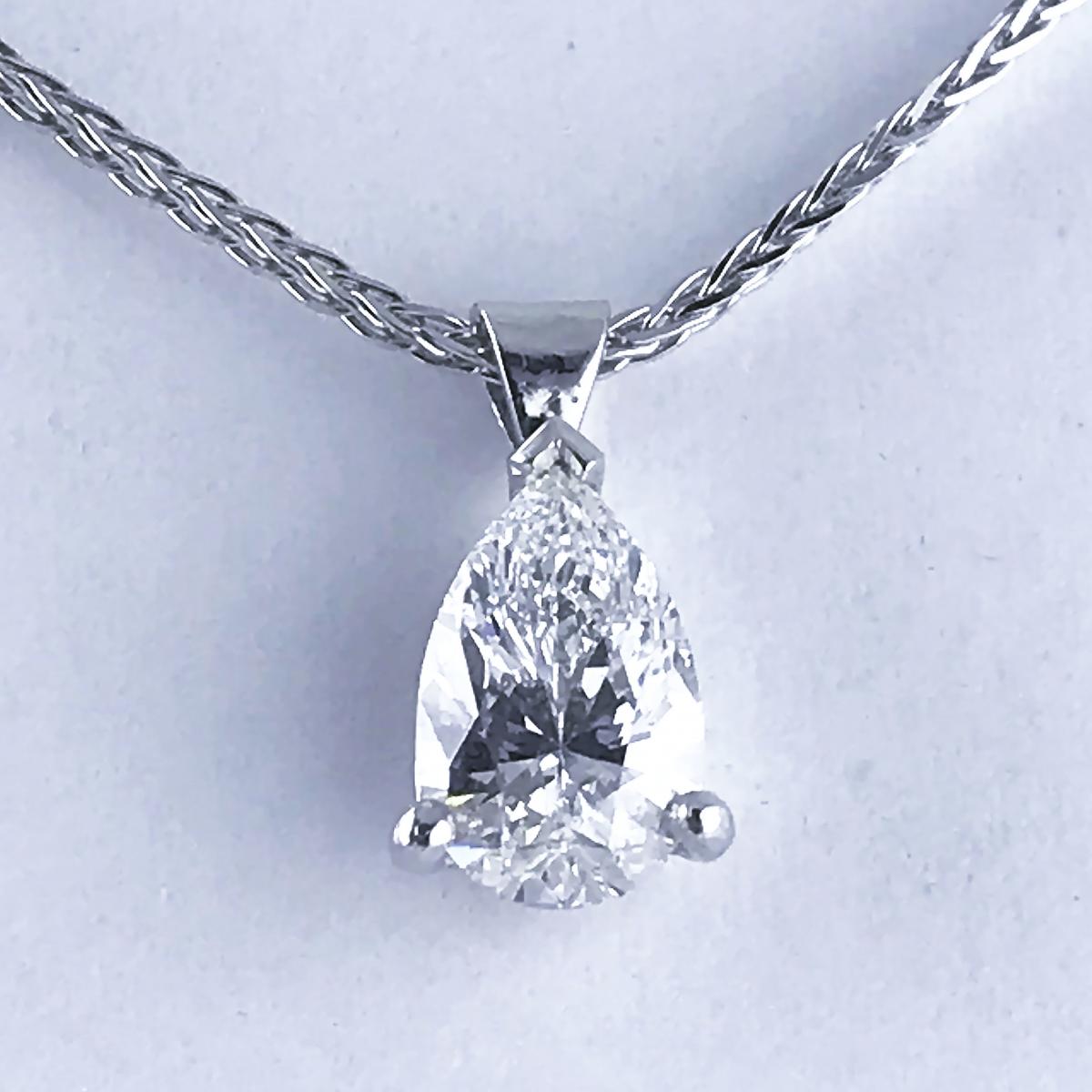 Pear Shape Diamond Drop Pendant c1960