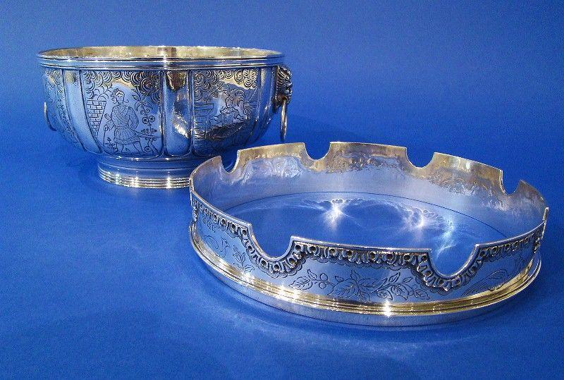 Silver Monteith with Chinoiserie Decoration