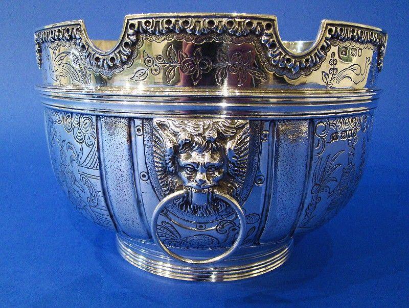 Silver Monteith with Chinoiserie Decoration