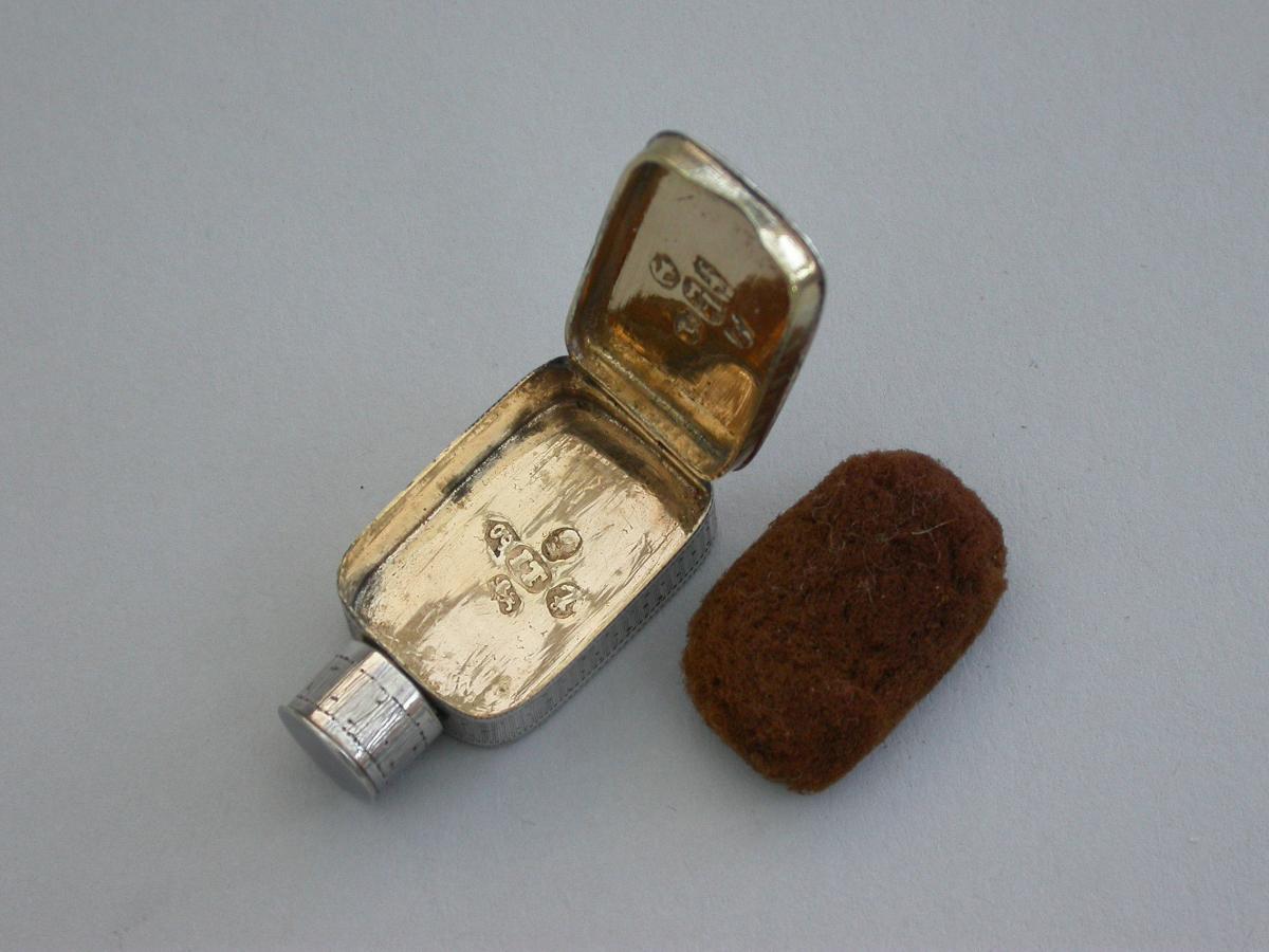 George III Small Silver Snuff Bottle Vinaigrette