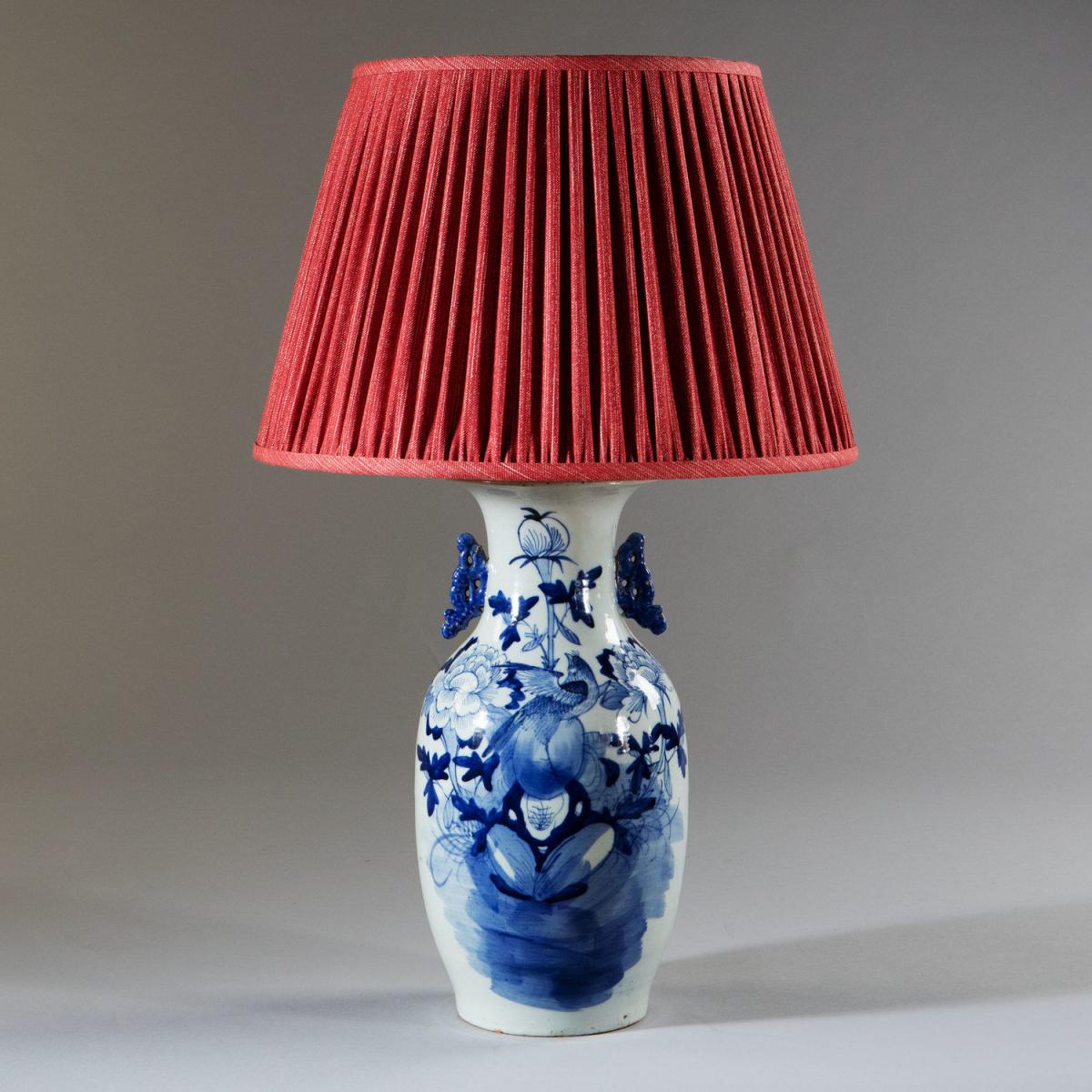 A Late 19th Century Blue and White Lamp