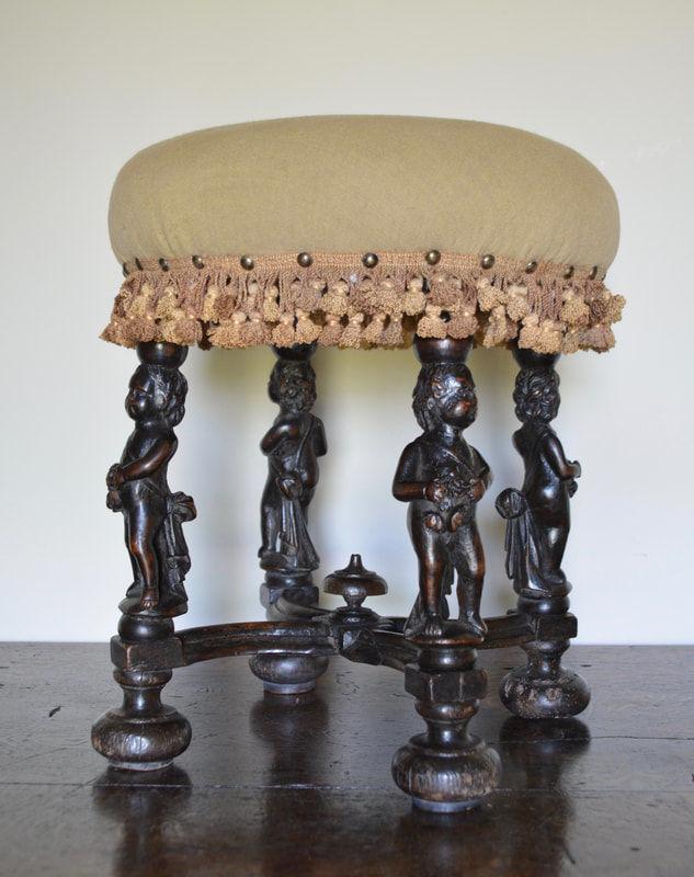 A rare Charles II circular stool