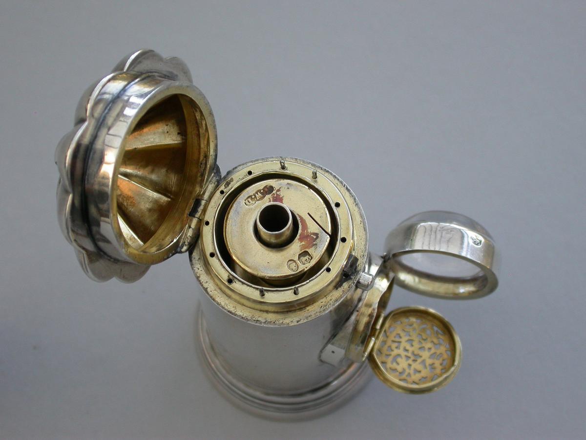 Victorian Novelty Silver Policeman's Bullseye Lantern Vinaigrette / Sewing Etui