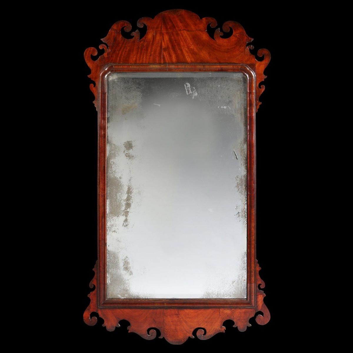 A Finely Figured Georgian Mahogany Mirror