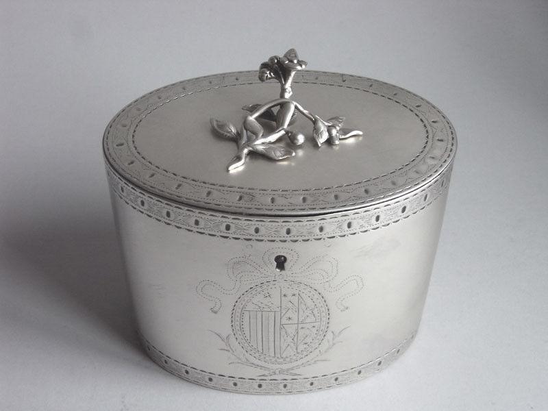A fine George III Tea Caddy made in London in 1773 by Aaron Lestourgeon