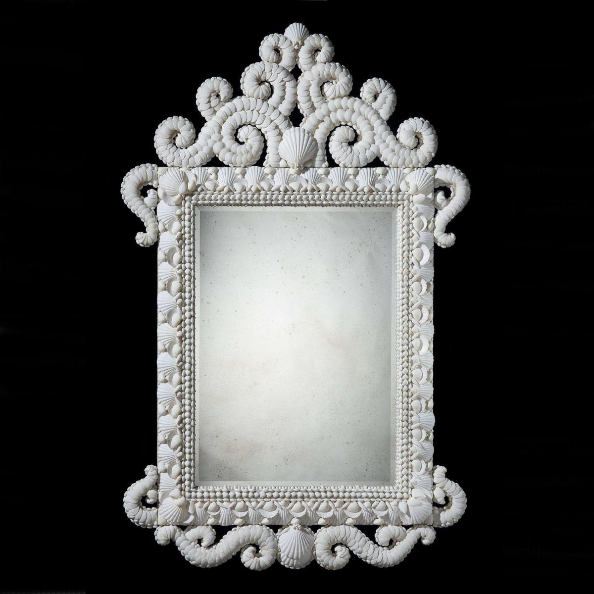 A Fine Large Scale White Shell Mirror
