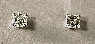 Platinum & Diamond Stud Earrings c1960