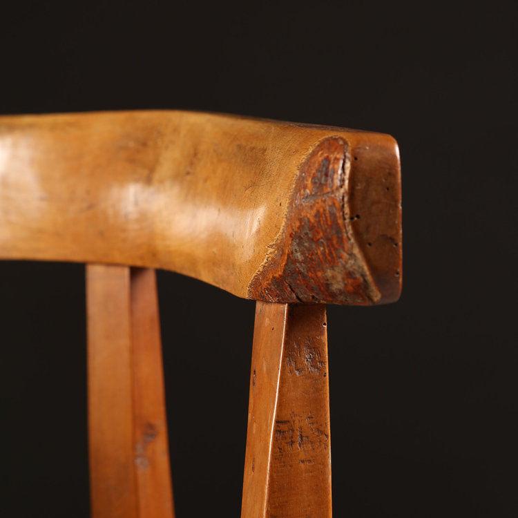 A Mid 19th Century French Elm Alpine Chair