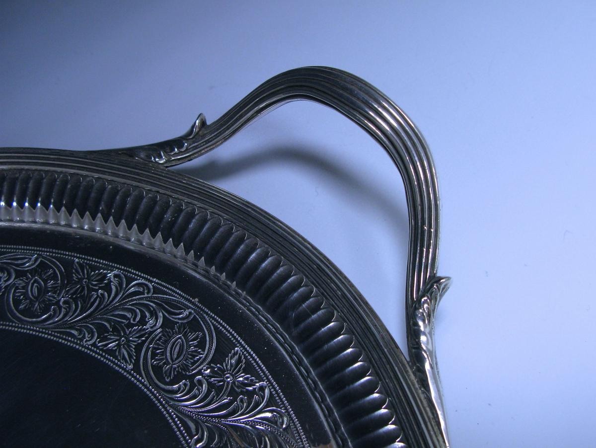 Crouch and Hannam Georgian silver tray 1789