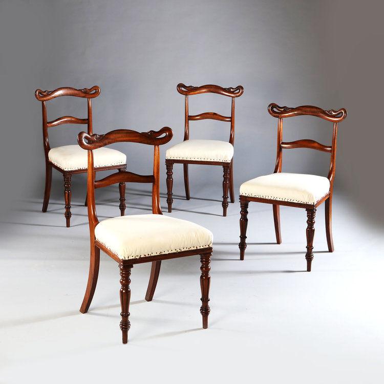 A Set of Unusual Swan Back Side Chairs
