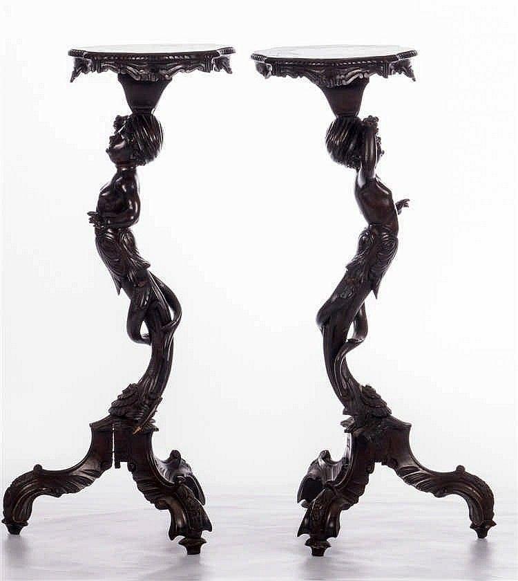A pair of antiquarian, Italian, Rococo inspired torcheres