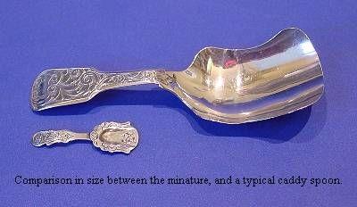 Dutch Silver Miniature Tea Caddy Spoon