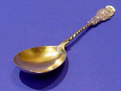 Victorian Silver 'Mask-front' Tea Caddy/Sugar Spoon