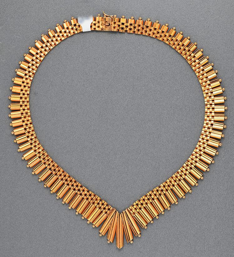 French 18ct gold wearable necklace, circa 1940