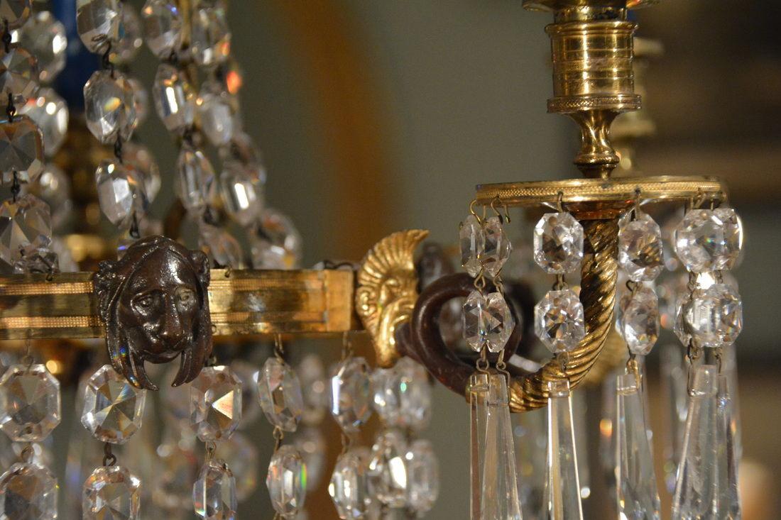 A high quality early 19th Century cut glass chandelier in the manner of Thomas Hope