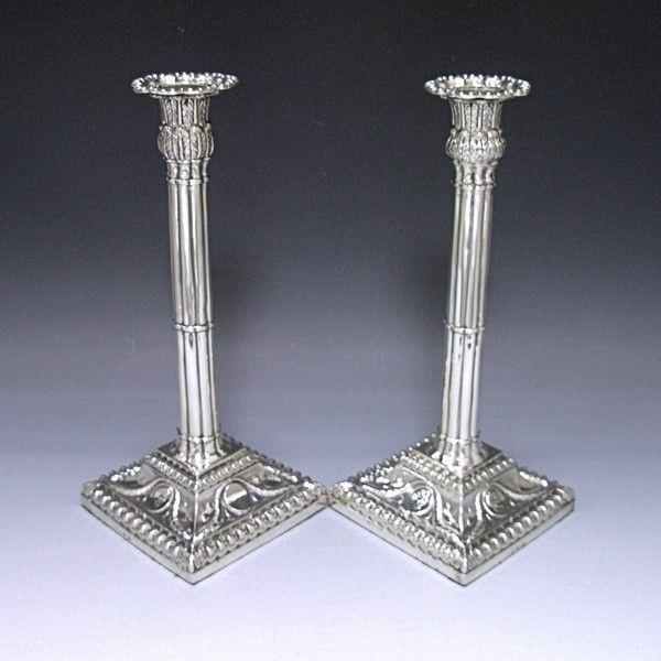 Georgian silver candlesticks 1771 Chatterton