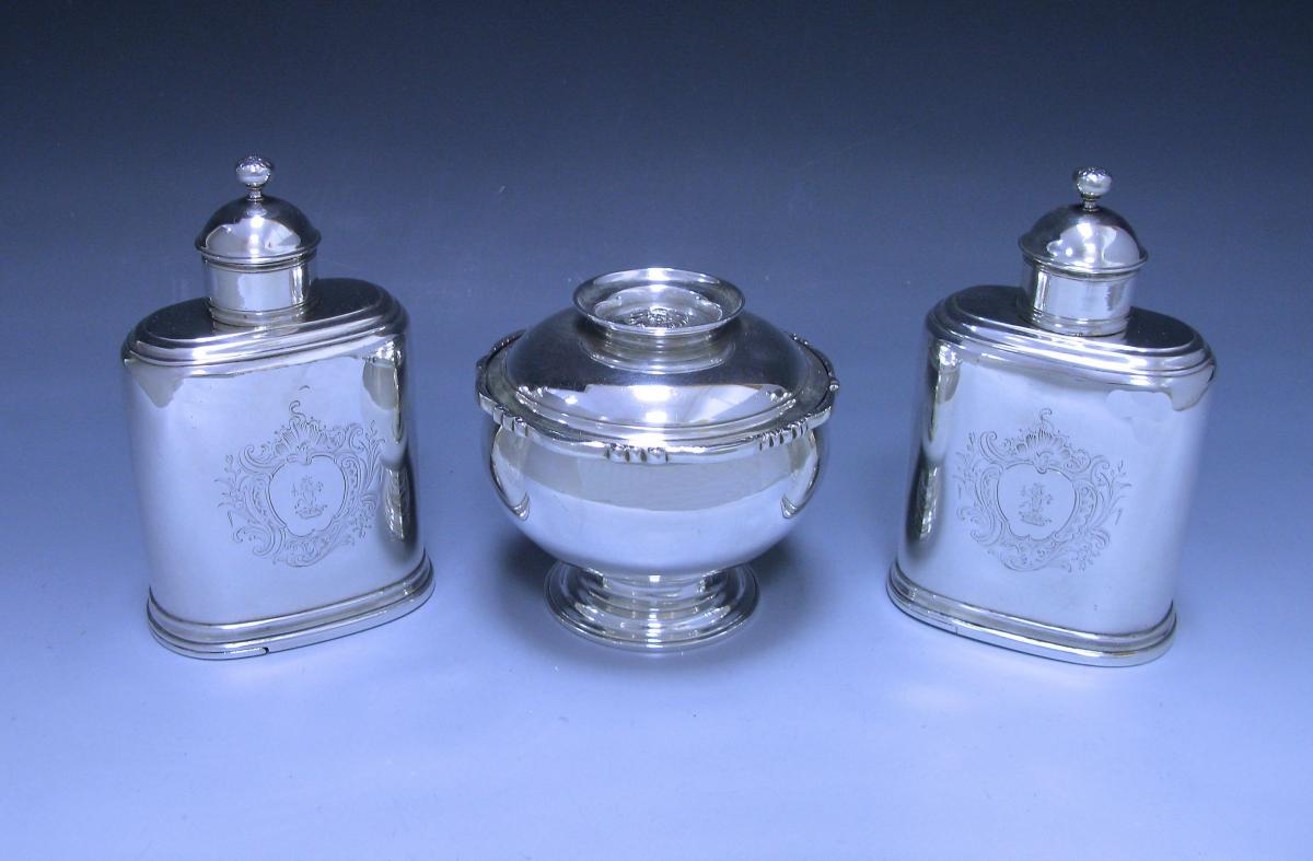 Samuel Taylor Georgian silver tea caddies 