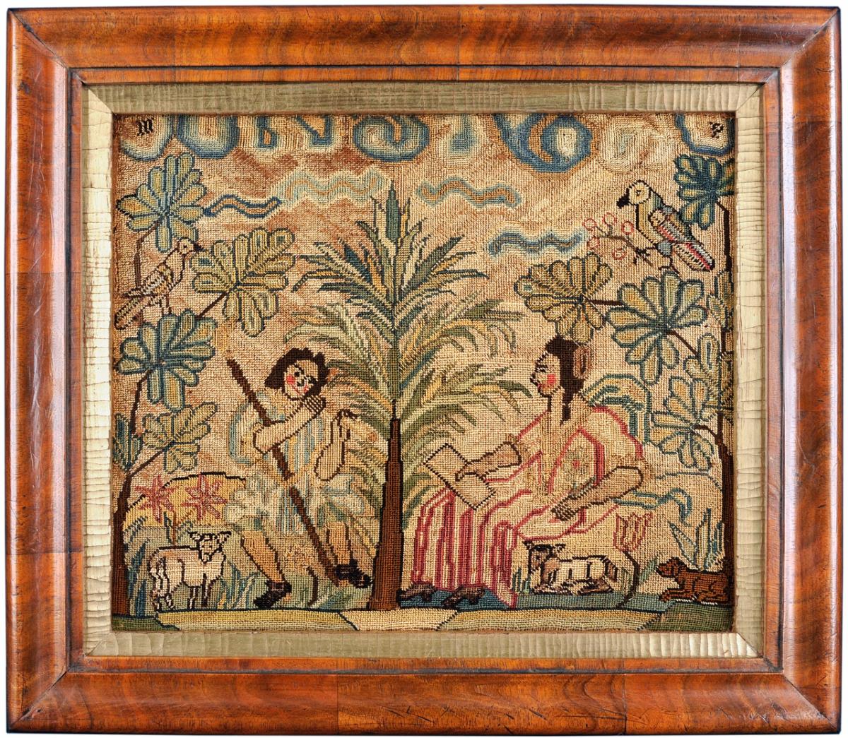 Needlework Panel, Mid 18th Century