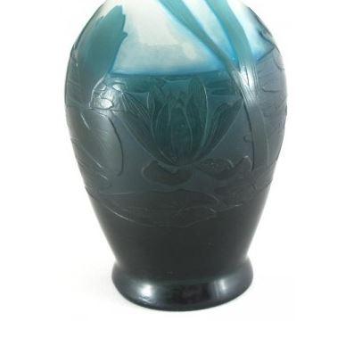 Art Nouveau Emile Galle cameo glass Aquatics vase