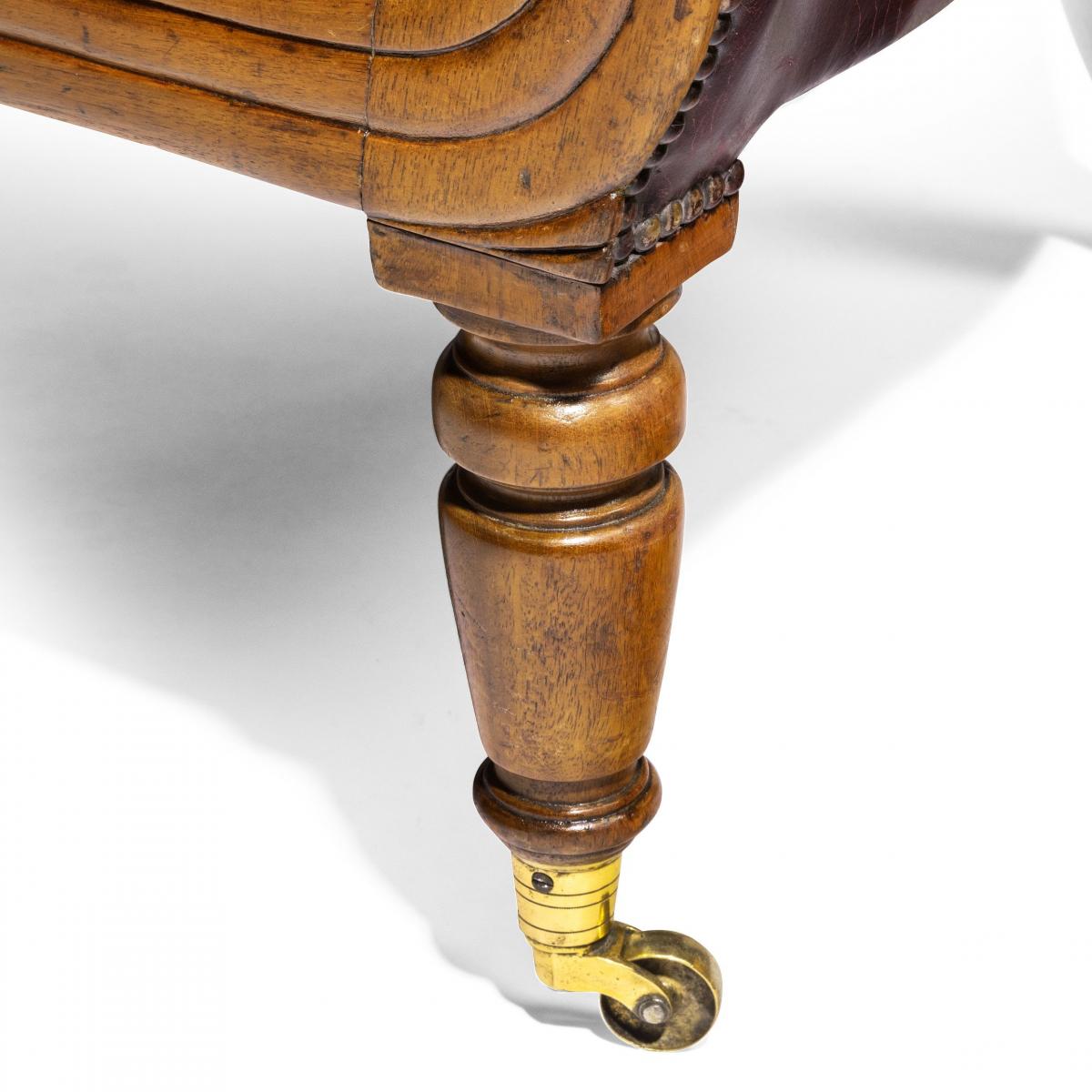 A William IV shaped mahogany library chair